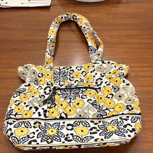 Vera Bradley Floral Shoulder Bag in Yellow and Black